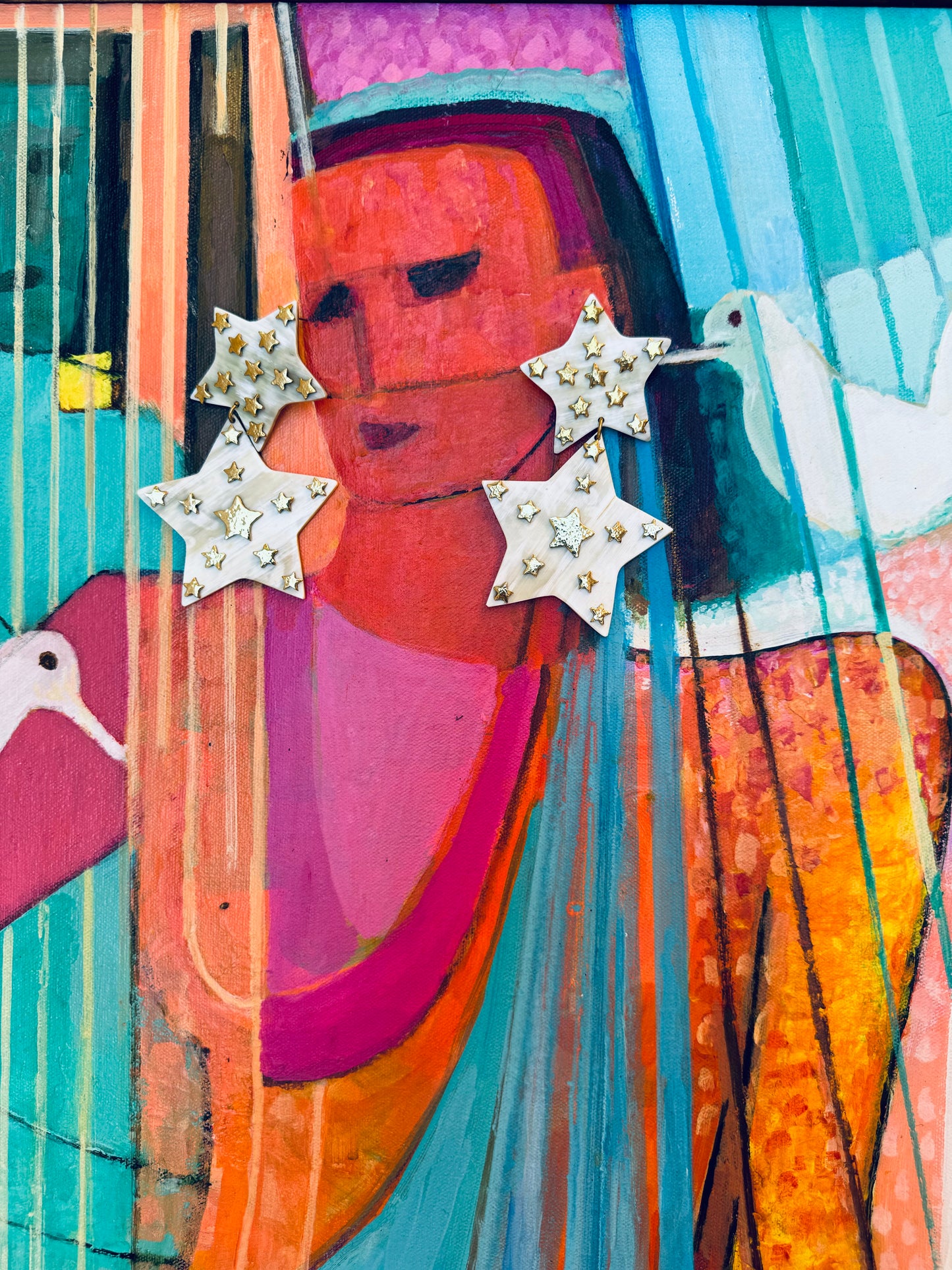 Mod Safari Star-Double-Brass Star Studded