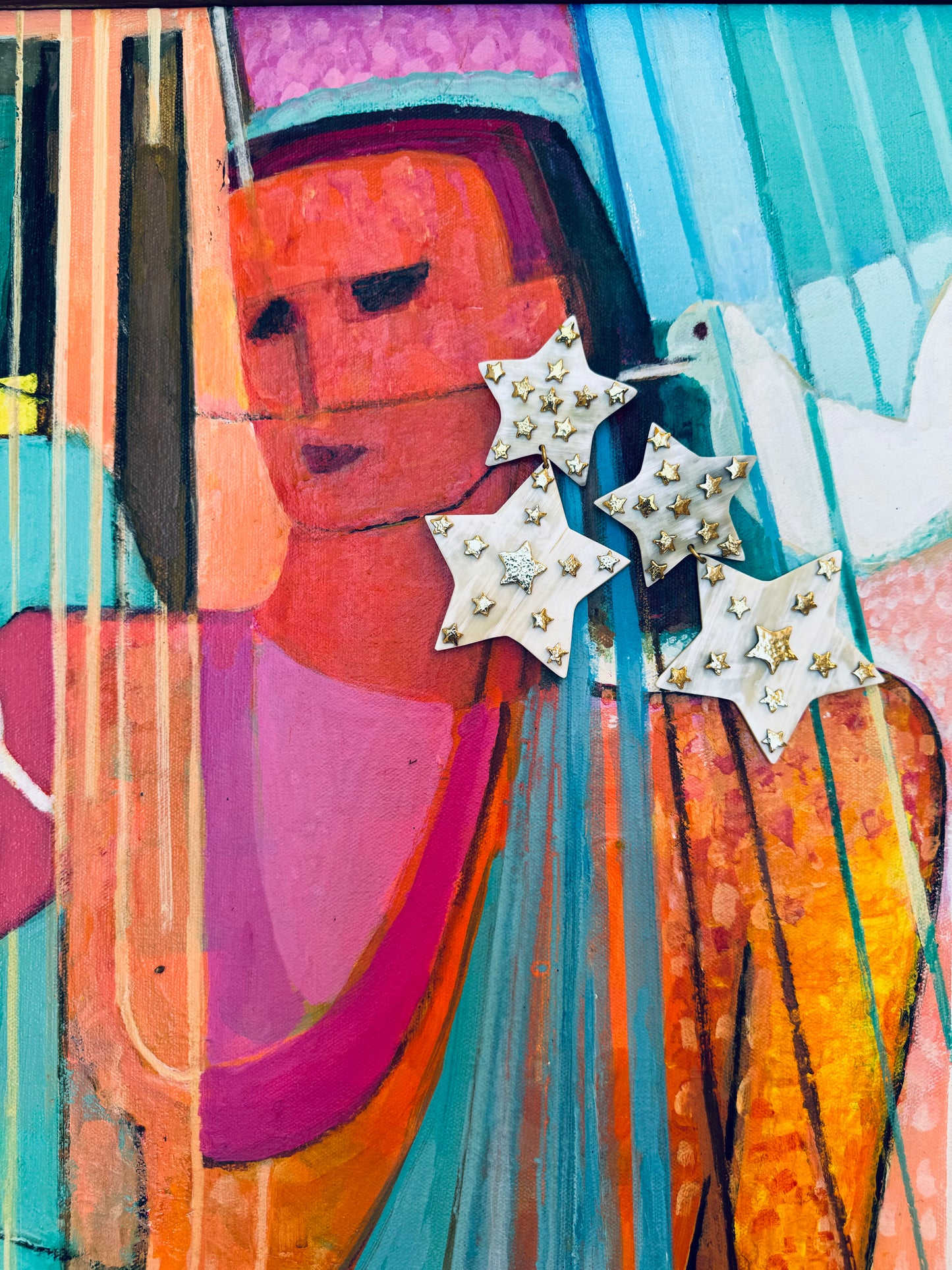 Mod Safari Star-Double-Brass Star Studded