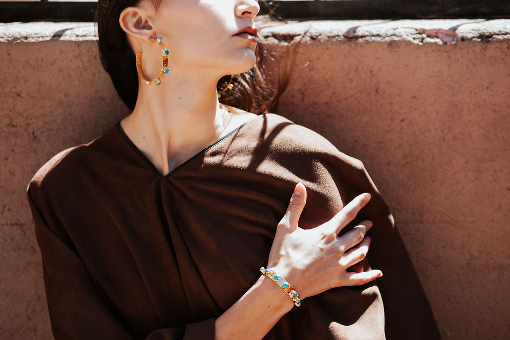 HAMMERED CUFF-TURQUOISE