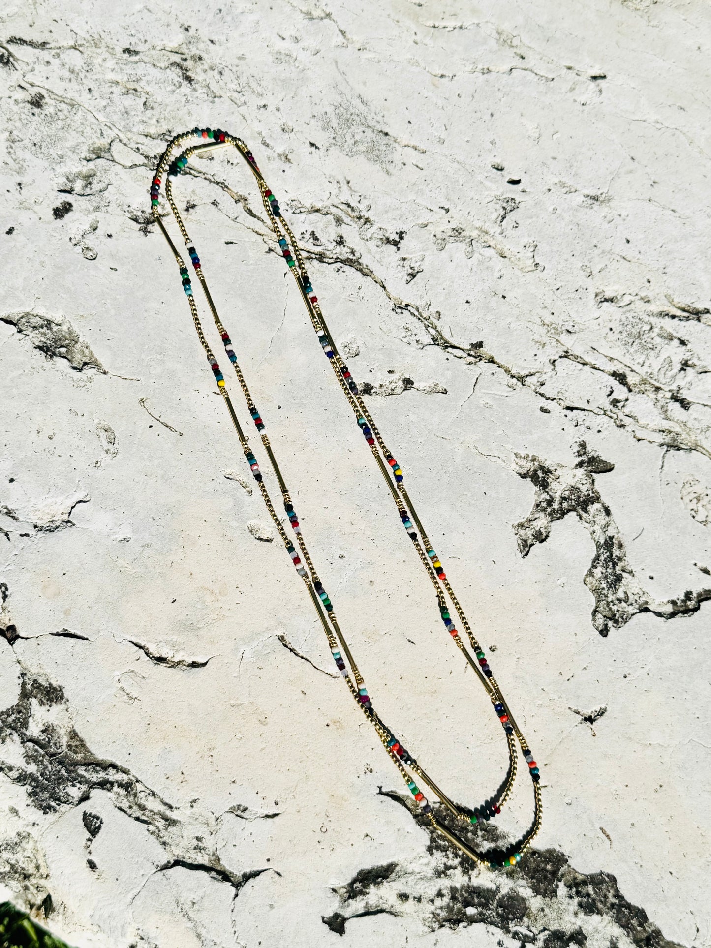 FIREWORKS BEAD LAYER NECKLACE