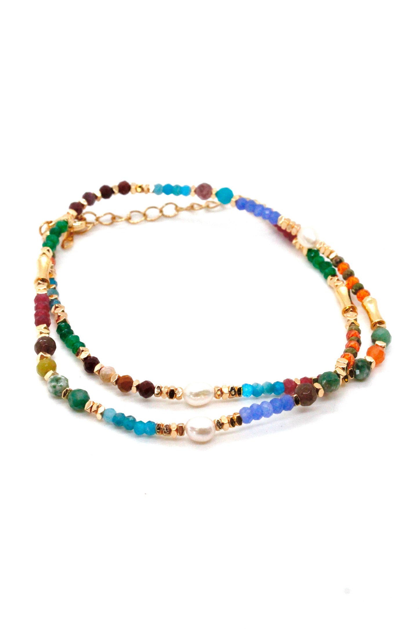 Rainbow African Turquoise Mix Stones Necklace -French Flair Collection-