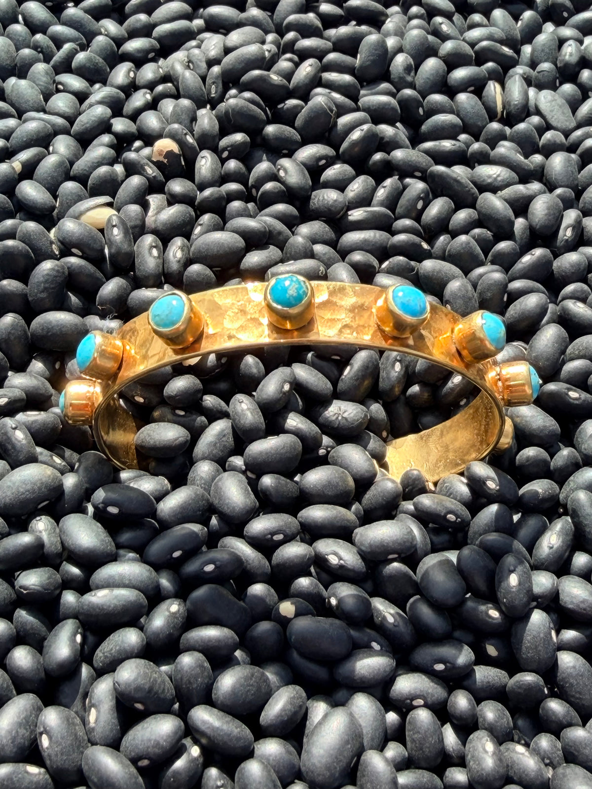 HAMMERED CUFF-TURQUOISE