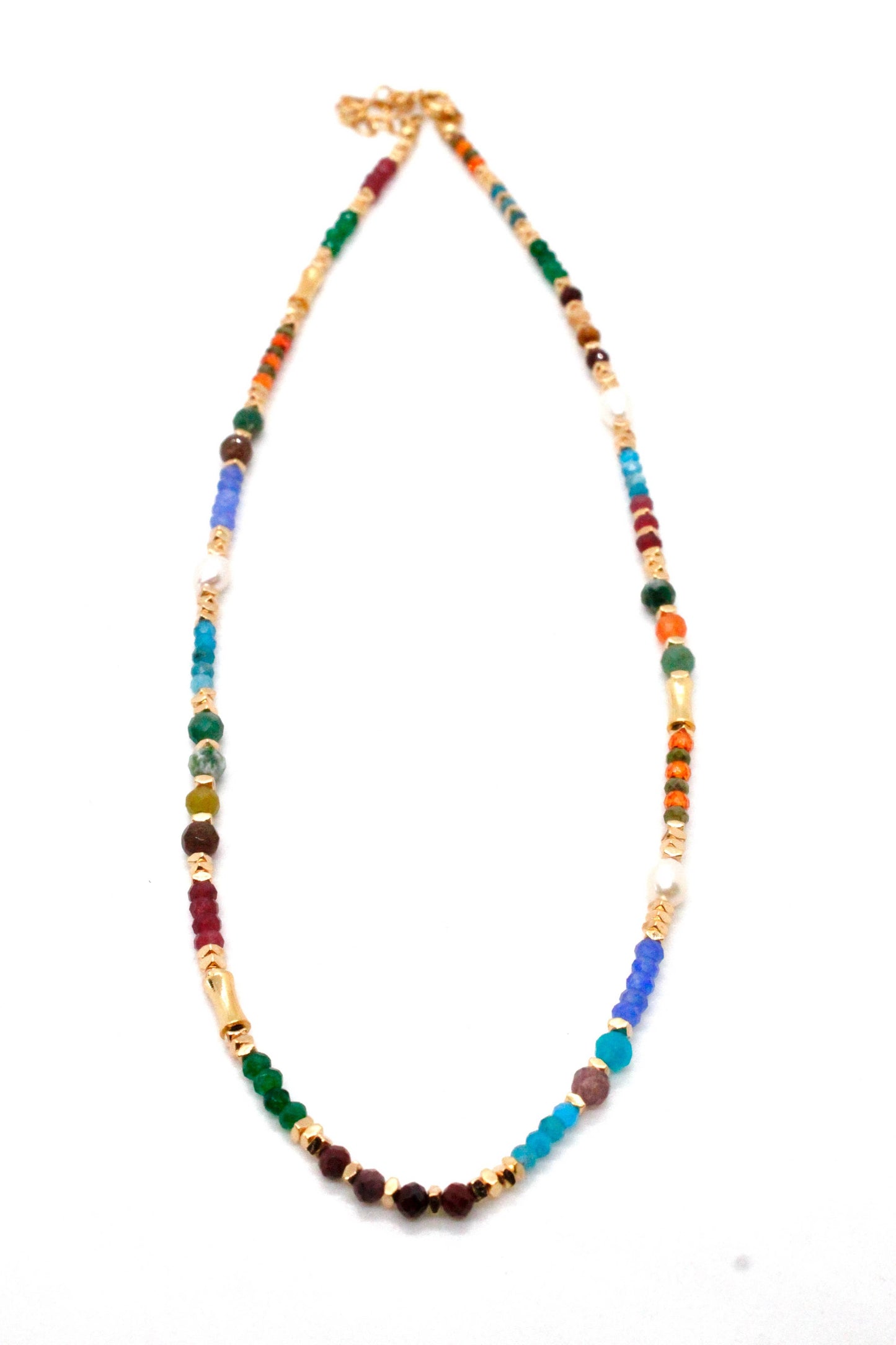 Rainbow African Turquoise Mix Stones Necklace -French Flair Collection-