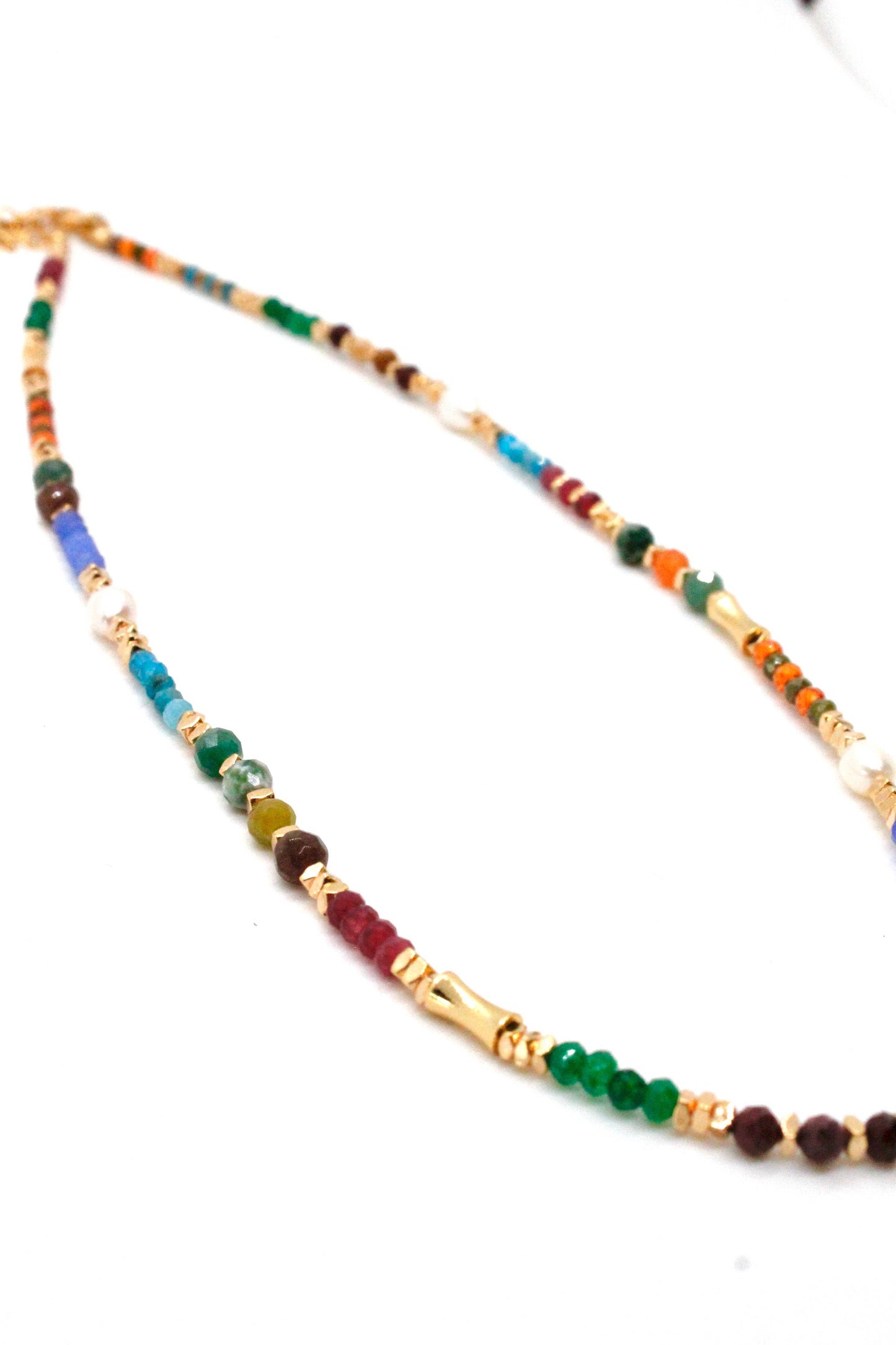 Rainbow African Turquoise Mix Stones Necklace -French Flair Collection-