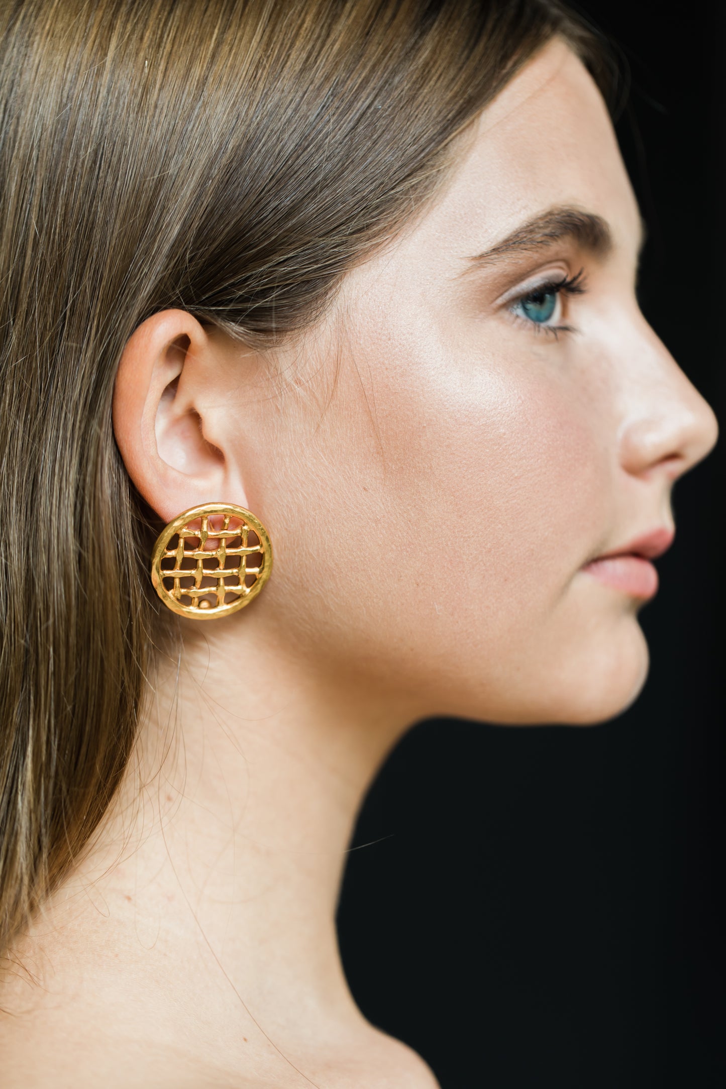 MARIA BASKETWEAVE CIRCLE EARRING-MEDIUM-MADE TO ORDER