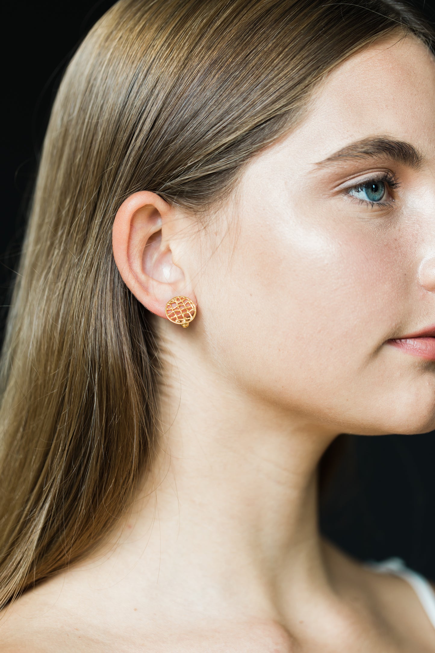 MARIA BASKETWEAVE CIRCLE EARRING-SMALL-MADE TO ORDER