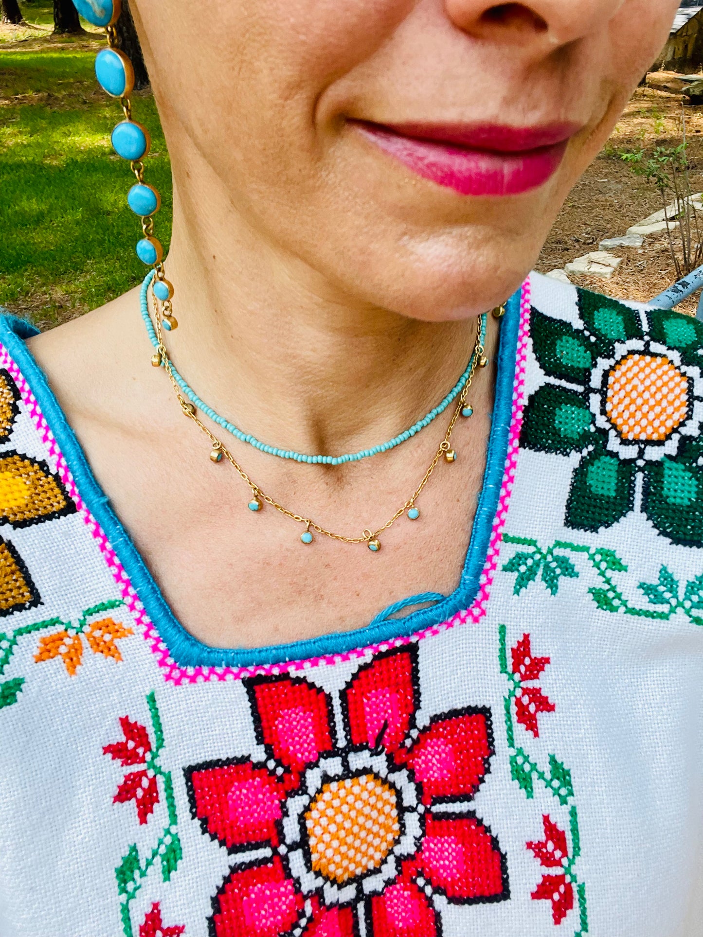 CONFETTI DOT-MULTI TURQUOISE-MADE TO ORDER