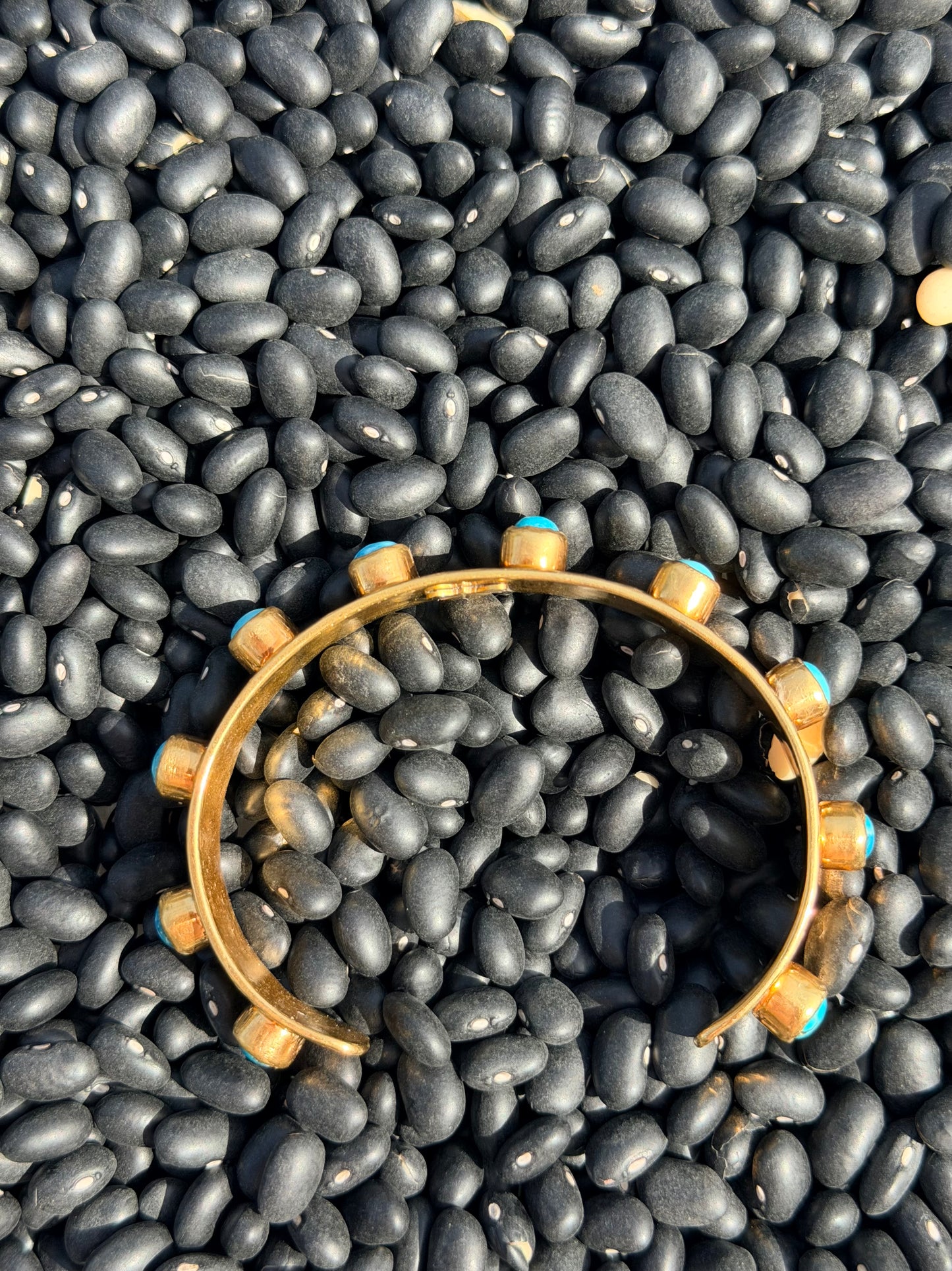 CORE HAMMERED STACKABLE CUFF-TURQUOISE