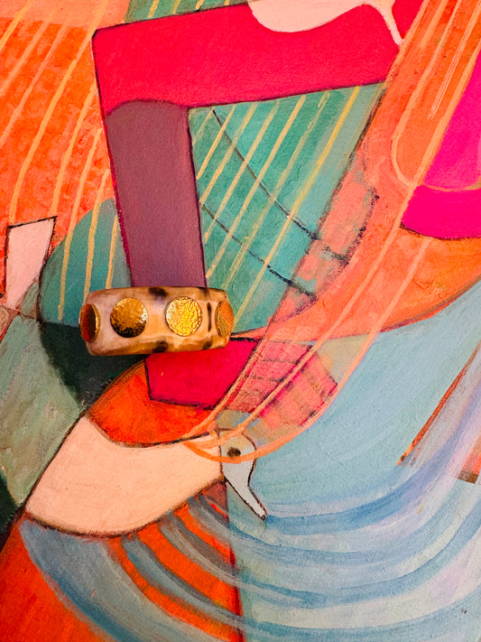 Mod Safari Bangle-Large-Brass Studded