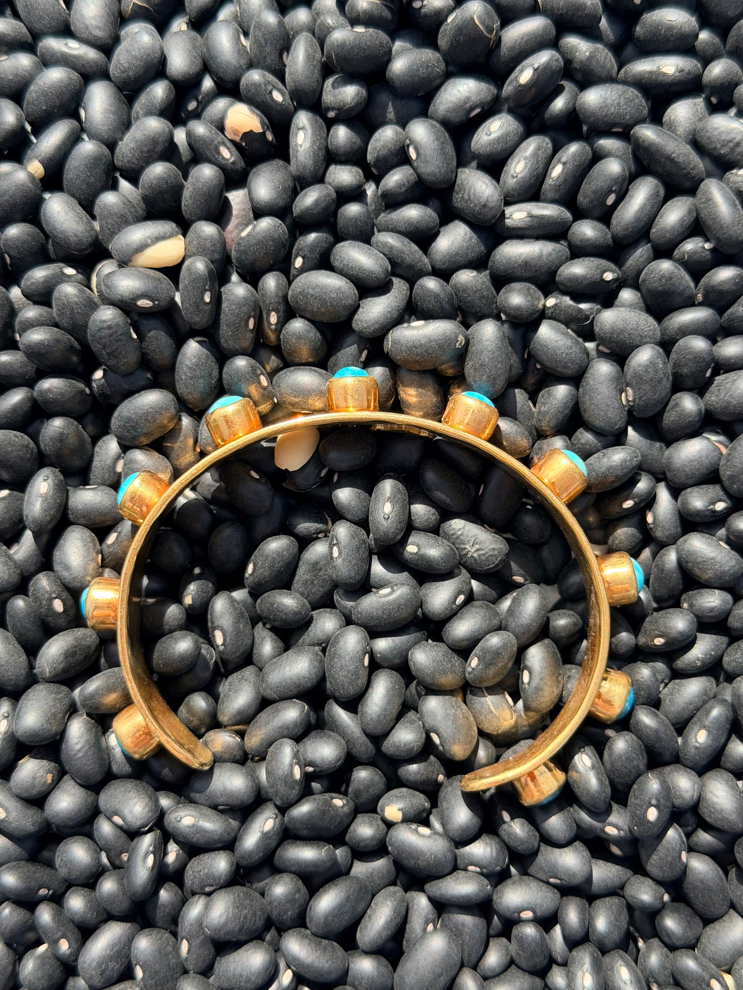 CORE HAMMERED STACKABLE CUFF-TURQUOISE