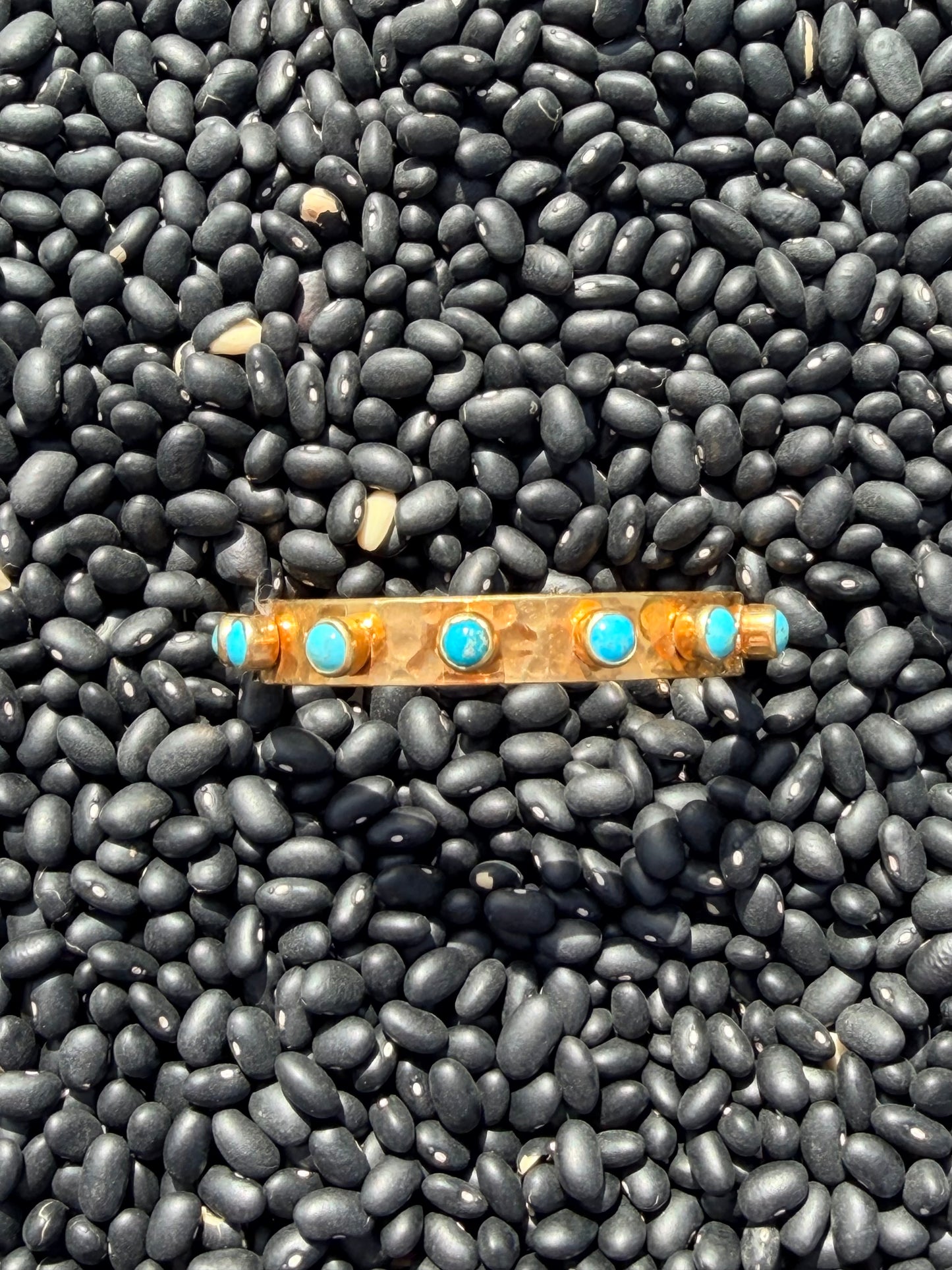 CORE HAMMERED STACKABLE CUFF-TURQUOISE