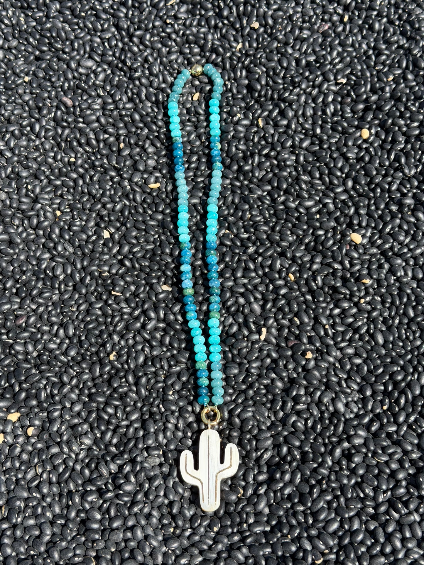 KSDxAKOLA Turquoise Ombré Beads with Cactus