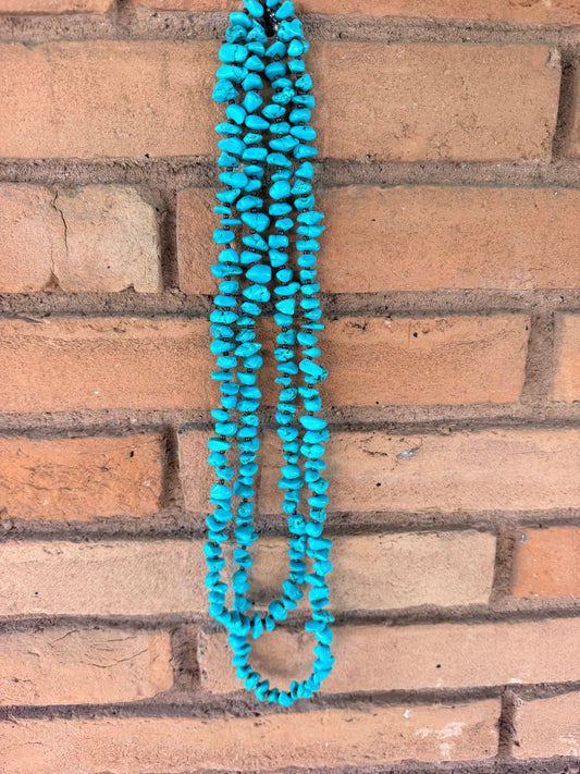 TURQUOISE CHIP NECKLACE-LARGE