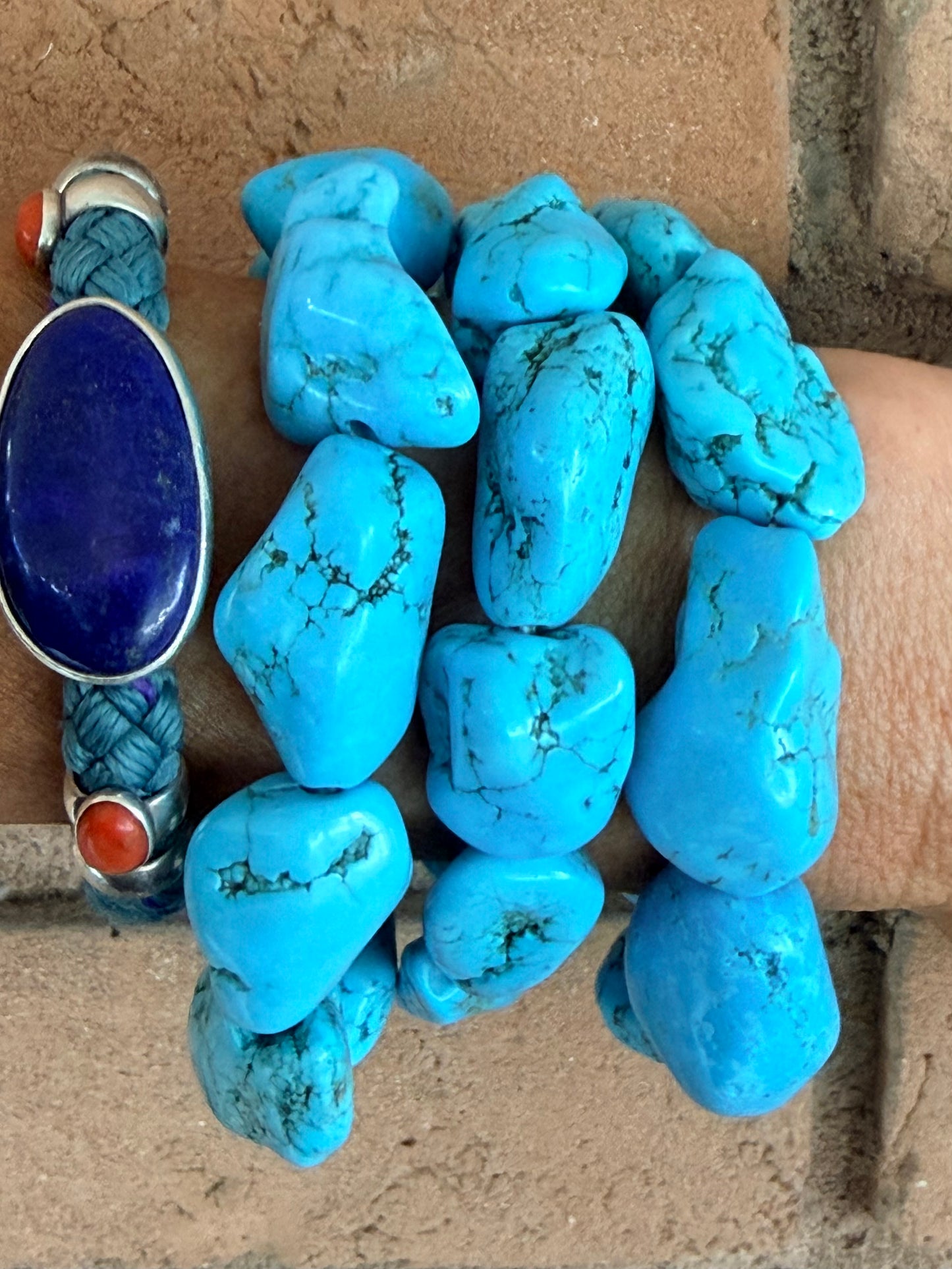 TURQUOISE NUGGET BRACELET-Set of 3