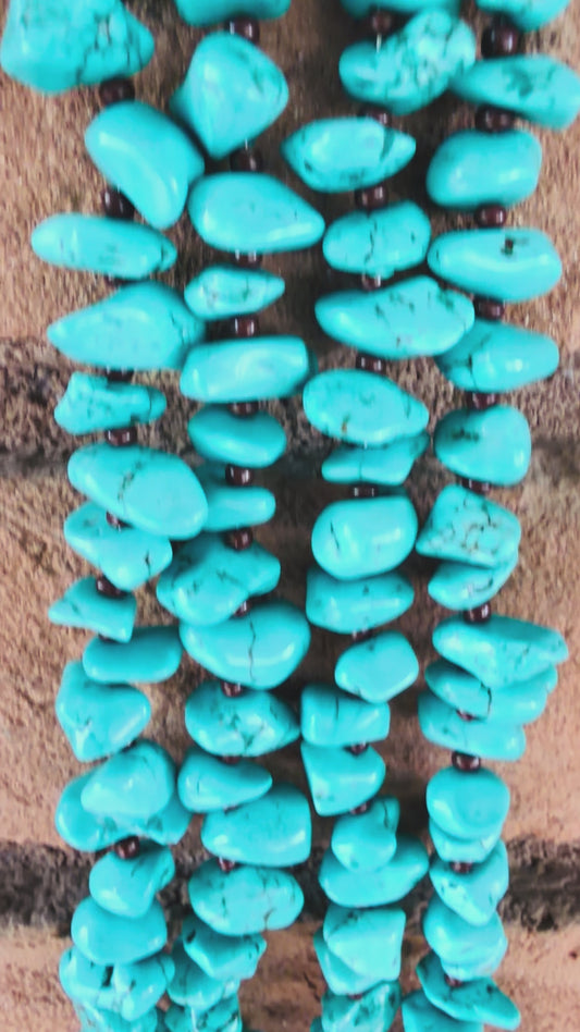 TURQUOISE CHIP NECKLACE-LARGE