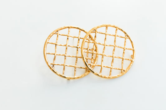 MARIA BASKETWEAVE CIRCLE EARRING-LARGE-MADE TO ORDER