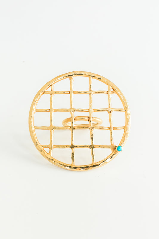MARIA BASKETWEAVE CIRCLE RING-LARGE-MADE TO ORDER